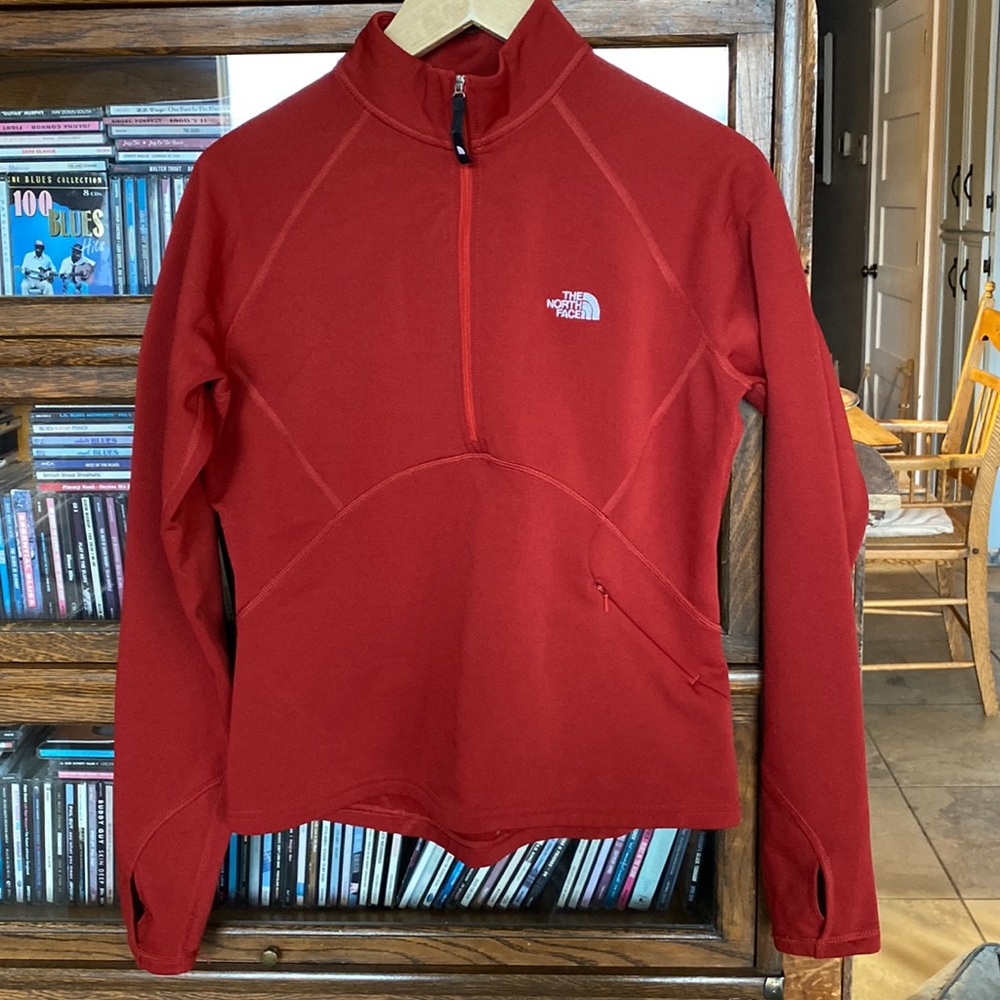 THE NORTH FACE 1/2 Zip Running Jacket/Layering Top Size M - Orange/Red (Brick)